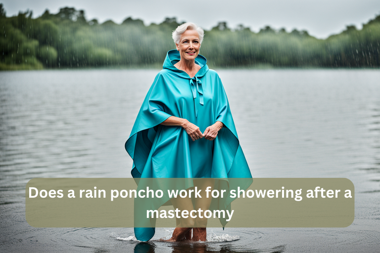 Does a rain poncho work for showering after a mastectomy